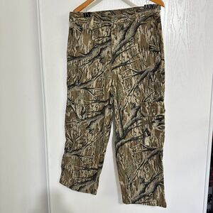 Women Youth Camo Cargo Pants Hunting Wide Leg Adjustable Waist  Sz W34 Unbranded